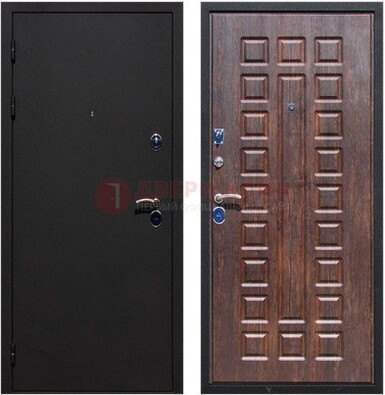 Черная металлическая дверь с порошковым напылением МДФ внутри ДП-110 в Орле