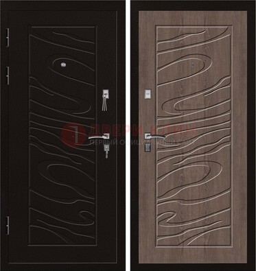 Темная железная дверь с порошковым окрасом ДП-127 в Орле