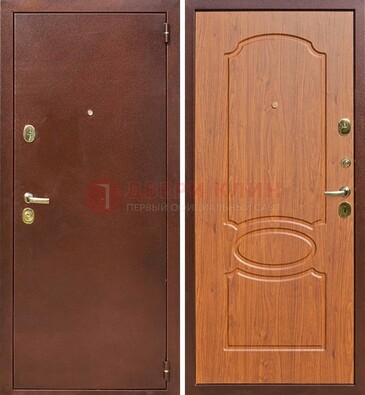 Коричневая стальная дверь с порошковым напылением ДП-137 в Орле