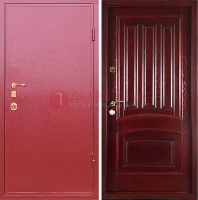 Красная металлическая дверь с порошковым напылением ДП-165 в Орле