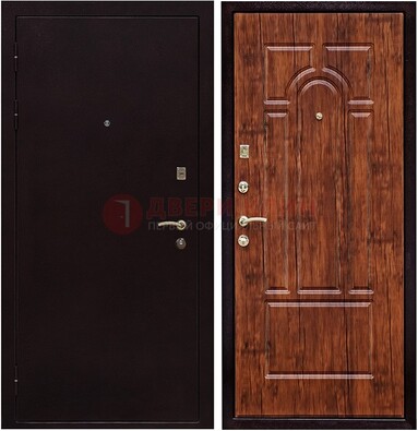 Темная железная дверь с порошковым покрытием ДП-194 в Оренбурге