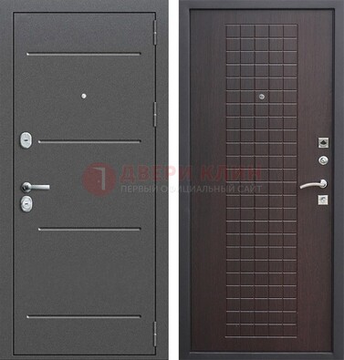 Металлическая дверь с порошковым покрытием и МДФ Махагон ДП-254 в Павловском Посаде
