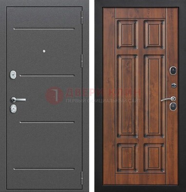 Стальная дверь с порошковым покрытием Антик серебро и филенчатой МДФ ДП-267 в Орле