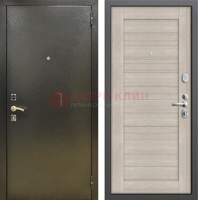 Стальная темно-серая дверь с порошковой отделкой и МДФ панелью ДП-278 в Орле