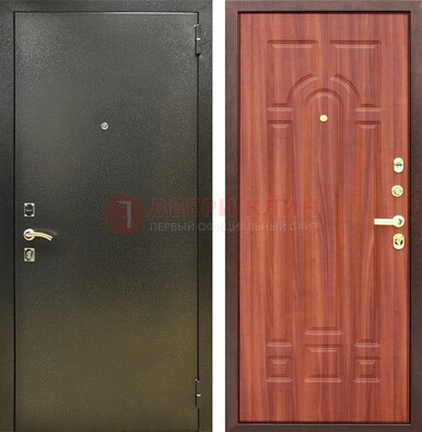 Входная темно-серая дверь с порошковой отделкой и МДФ Миланский орех ДП-281 в Орле