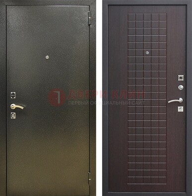 Темная железная дверь с порошковым напылением и терморазрывом МДФ Махагон ДП-286 в Орле