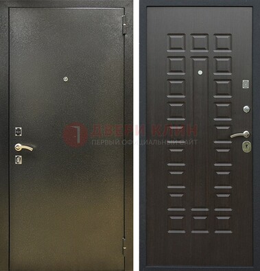 Темно-серая железная дверь с порошковым покрытием и МДФ Венге ДП-287 в Орле