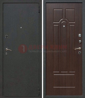 Черная металлическая дверь с порошковым окрасом ДП-47 в Орле
