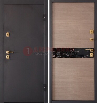 Коричневая металлическая дверь с порошковым окрасом ДП-82 в Орле