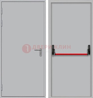 Белая металлическая противопожарная дверь с длинной ручкой ДПП-14 в Орле
