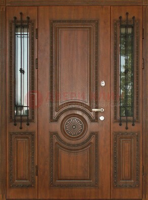 Парадная распашная стальная дверь Винорит со стеклом ДПР-106 в Орле