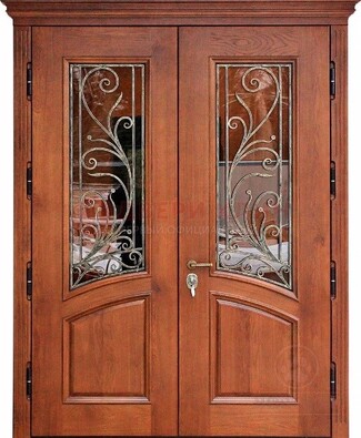 Влагостойкая стальная парадная дверь с декоративными вставками ДПР-59 в Сургуте