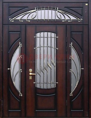 Парадная дверь со стеклянными вставками и ковкой ДПР-9 для улицы в Орле