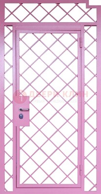 Розовая металлическая решетчатая дверь ДР-15 в Орле