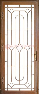 Коричневая железная решетчатая дверь с узором ДР-25 в Орле