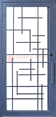Современная железная решетчатая дверь синяя ДР-31 в Орле