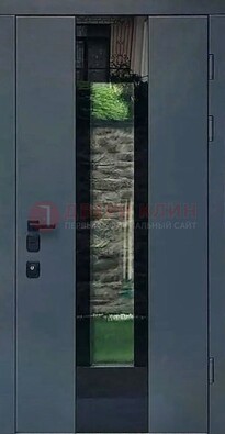 Современная дверь со стеклом для коттеджа ДС-40 в Орле