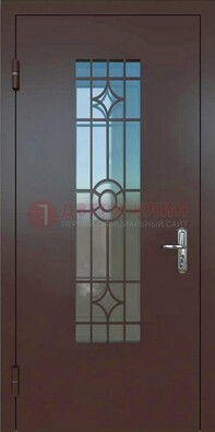Входная металлическая дверь со стеклом для дома ДС-6 в Орле