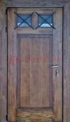 Металлическая дверь с Виноритом со стеклом и ковкой под старину ДСК-209 в Орле