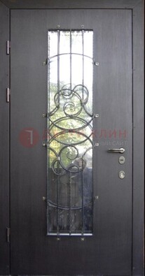 Остекленная стальная дверь с ковкой ДСК-26 в Тамбове