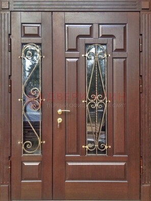 Стальная распашная дверь Винорит стекло и ковка ДСК-274 в Орле