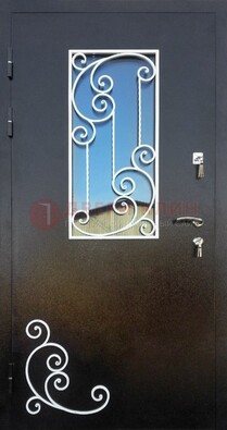 Входная дверь Порошок со стеклом и ковкой ДСК-278 в Орле