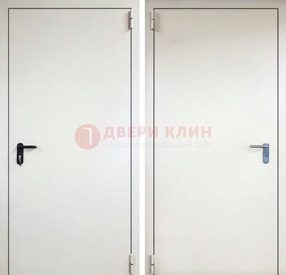 Белая железная техническая дверь ДТ-16 