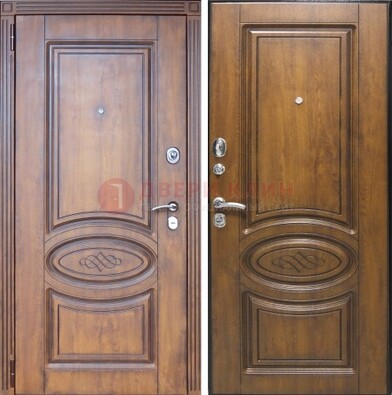Коричневая металлическая дверь с виноритом ДВТ-10 в Орле