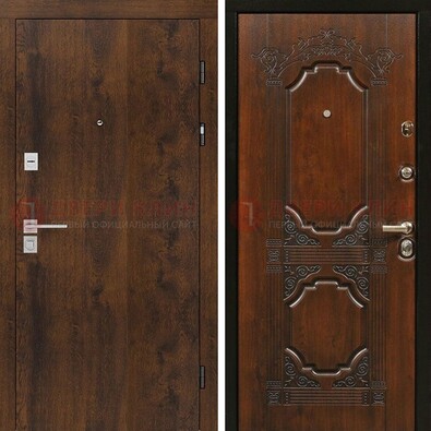 Стальная темная филенчатая дверь с виноритом и белой МДФ ДВТ-139 в Орле
