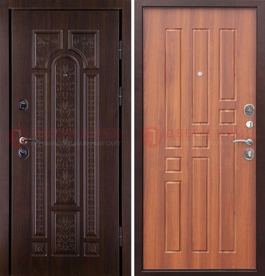 Темная металлическая дверь с виноритом и узором ДВТ-224 в Орле