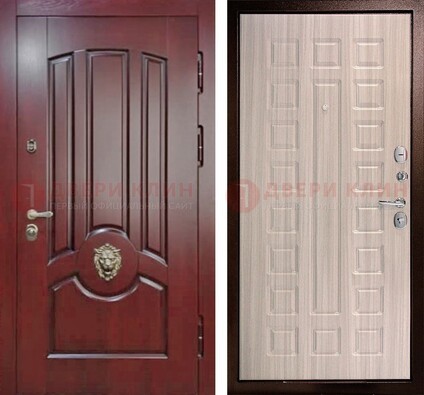 Темно-красная входная дверь с виноритом ДВТ-234 в Орле
