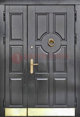 Черная металическая дверь с виноритом для дома ДВТ-241 в Орле