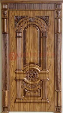 Коричневая металлическая дверь с виноритом ДВТ-61 в Орле