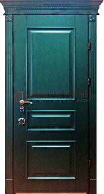 Зеленая входная филенчатая дверь с виноритом ДВТ-62 в Орле