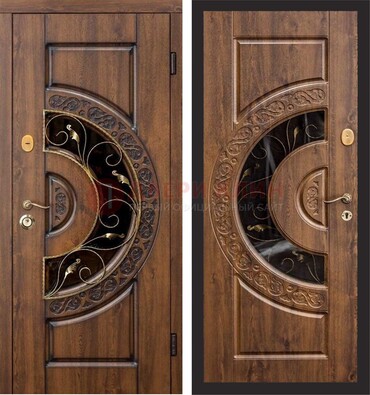 Металлическая дверь с виноритом и панелью Золотой Дуб ДВТ-71 в Орле