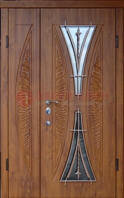 Входная классическая дверь с терморазрывом и МДФ Итальянский орех ДВТ-76 в Орле