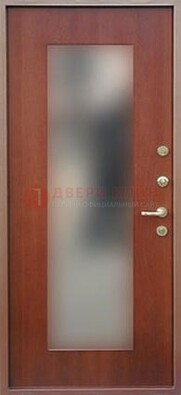 Коричневая железная дверь с зеркалом ДЗ-14 в Орле