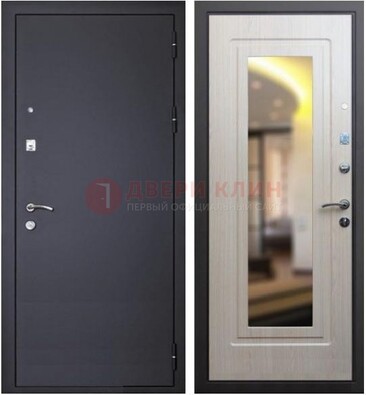 Черная металлическая дверь с зеркалом ДЗ-26 в Костроме