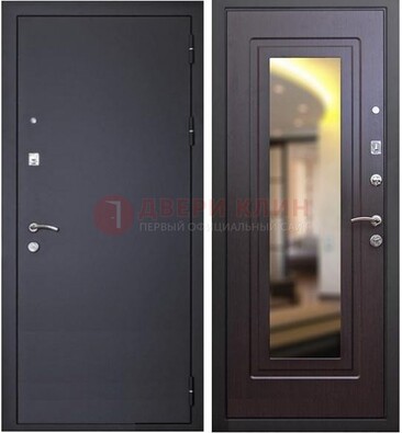 Черная железная дверь с зеркалом ДЗ-30 в Орле