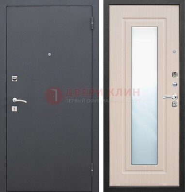Черная входная дверь с зеркалом МДФ внутри ДЗ-31 в Орле